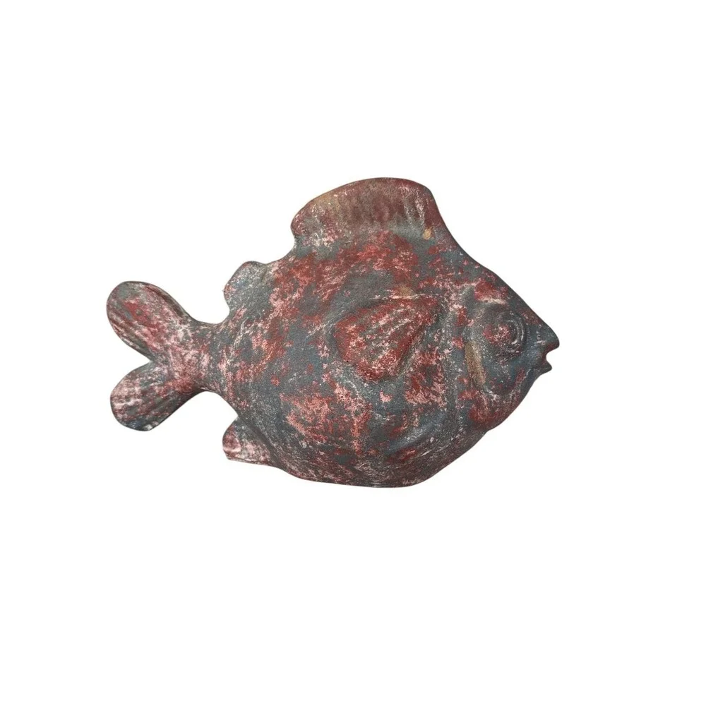 Terracota Koi Fish Sculture 12 Inch Decorarive Indoor Outdoor